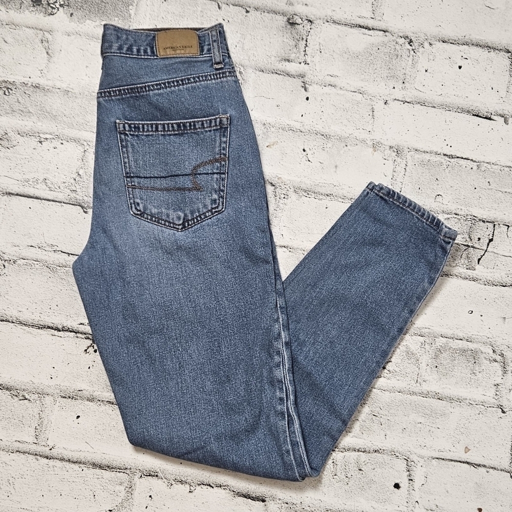 American Eagle Outfitters Mom Jeans Womens 00 High Rise Blue Denim
